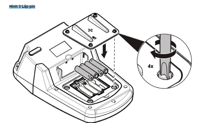 lap pin - Hướng dẫn sử dụng máy quang phổ cầm tay DR1900 - Hach