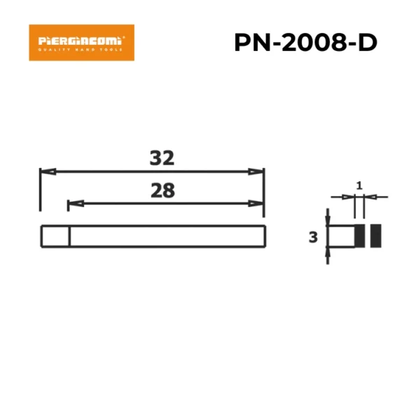 Kìm mũi phẳng , PN-2008-D, PIERGIACOMI