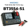 Hioki BT3554-51 đo nội trở ắc quy 3mΩ–3Ω (AC-IR 1kHz) và điện áp DC ±60V. Auto Hold/Memory, lưu 6000 dữ liệu.