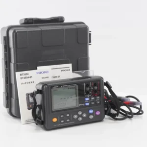 Hioki BT3554-51 đo nội trở ắc quy 3mΩ–3Ω (AC-IR 1kHz) và điện áp DC ±60V. Auto Hold/Memory, lưu 6000 dữ liệu.