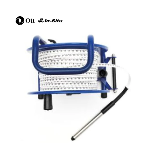 Water Level Meter 100 dùng băng polyethylene gia cường Kevlar, đầu dò IP68, đo static/drawdown và xác định đáy giếng đến độ sâu 300 m.