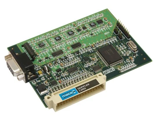 Doppler Card cho phép thiết bị MACE XCi kết nối một cảm biến Doppler siêu âm để đo vận tốc hoặc area/velocity trong hệ thống quan trắc lưu lượng.